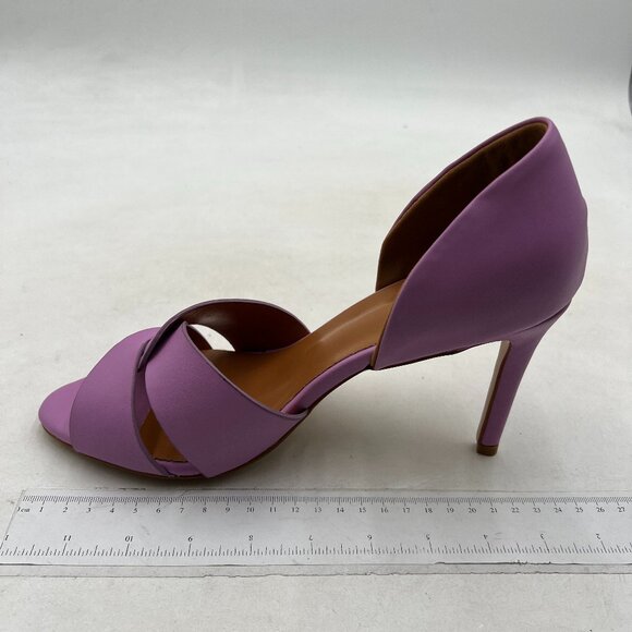 Pazzion Lavender Open Almond Toe High Heeled D'Orsay Slip On Two Pieces Sandals - Picture 2 of 8